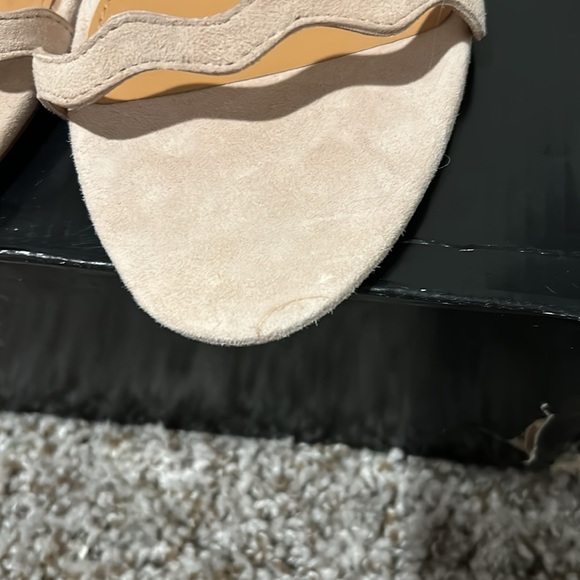 J Crew Three-Strap Scallop Suede Heels - Picture 8 of 12